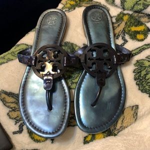 Tory Burch metallic blue Millers